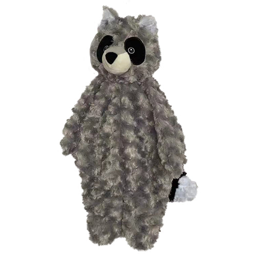 PetLou Floppy Raccoon Plush Dog Toy with Squeaker and Crinkle Paper