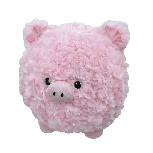 PetLou Pig Ball Plush Dog Toy Interactive Grunter and Crinkle Accents