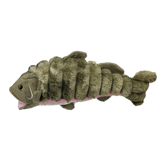 PetLou Farm Friends Salmon Plush Dog Toy Durable Interactive Play