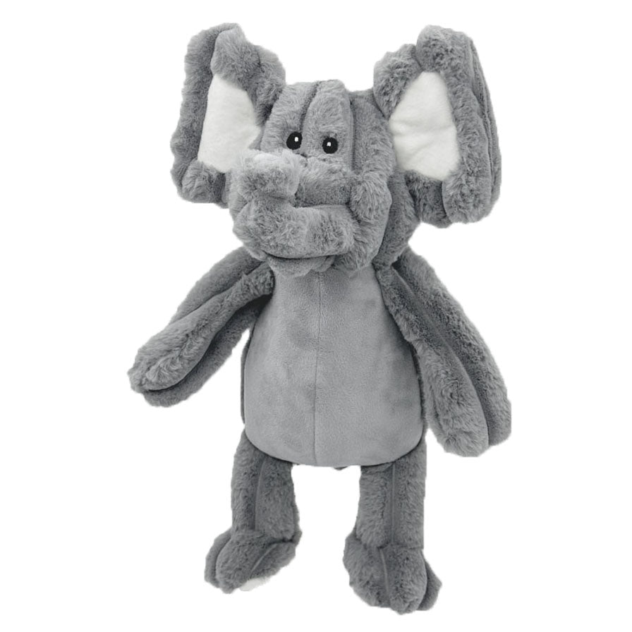 PetLou Zoo Friends Elephant Plush Dog Toy Interactive Grunter and Squeakers