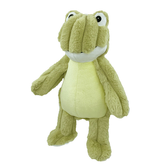 PetLou Farm Friends Frog Plush Dog Toy Interactive Grunter and Squeakers
