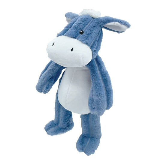 PetLou Farm Friends Donkey Plush Dog Toy with Grunter and Squeakers