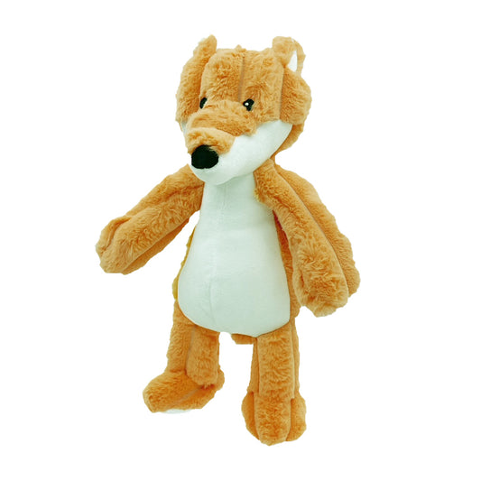 PetLou Farm Friends Fox Plush Dog Toy with Grunter and Squeakers