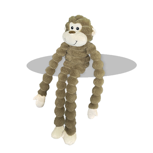 PetLou Zoo Friends Long-Legged Monkey Plush Dog Toy Durable Tugging Play