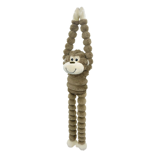 PetLou Zoo Friends Long-Legged Monkey Plush Dog Toy Durable Tugging Play