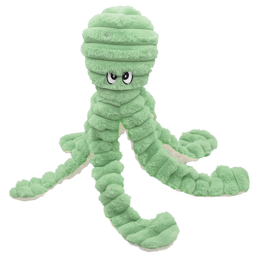 PetLou Pastel Green King Octopus Giant Plush Dog Toy with Polka Dot Tentacles
