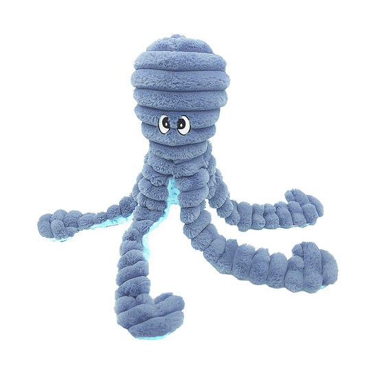 PetLou Blue King Octopus Plush Dog Toy with Multi Noisemakers