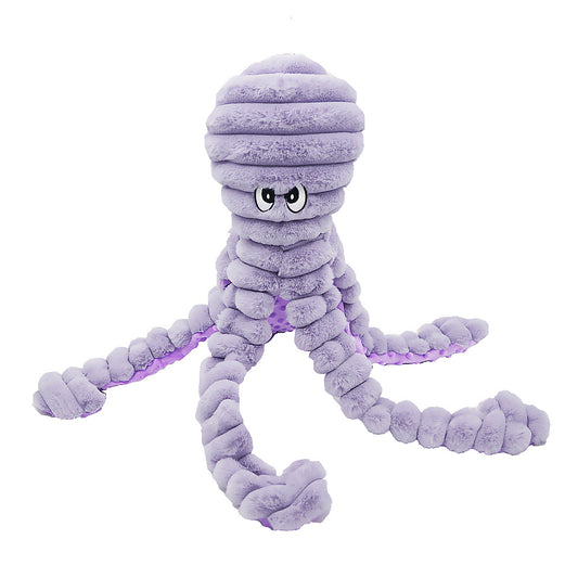 PetLou Purple King Octopus Plush Dog Toy with Multi Noisemakers