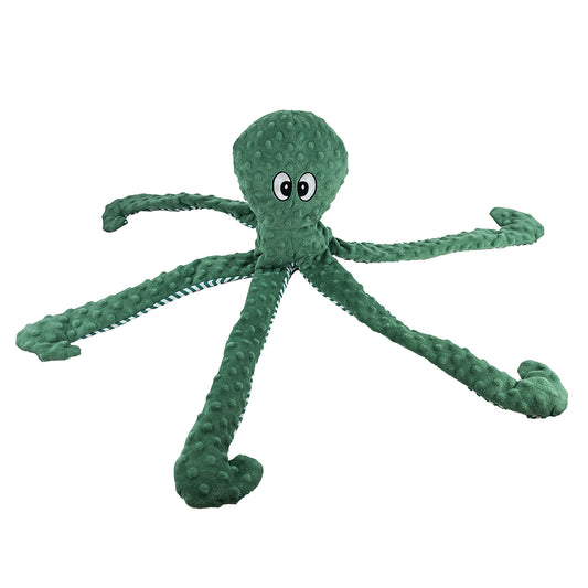 PetLou Dotty Friends Octopus Plush Dog Toy with Multi Noisemakers