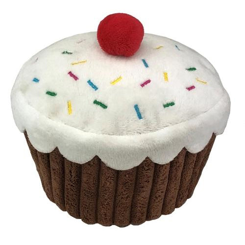 PetLou Cupcake Durable Plush Dog Toy with Squeaker