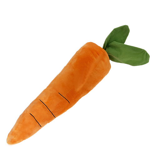 PetLou Fresh Food Carrot Plush Dog Toy with Squeaker