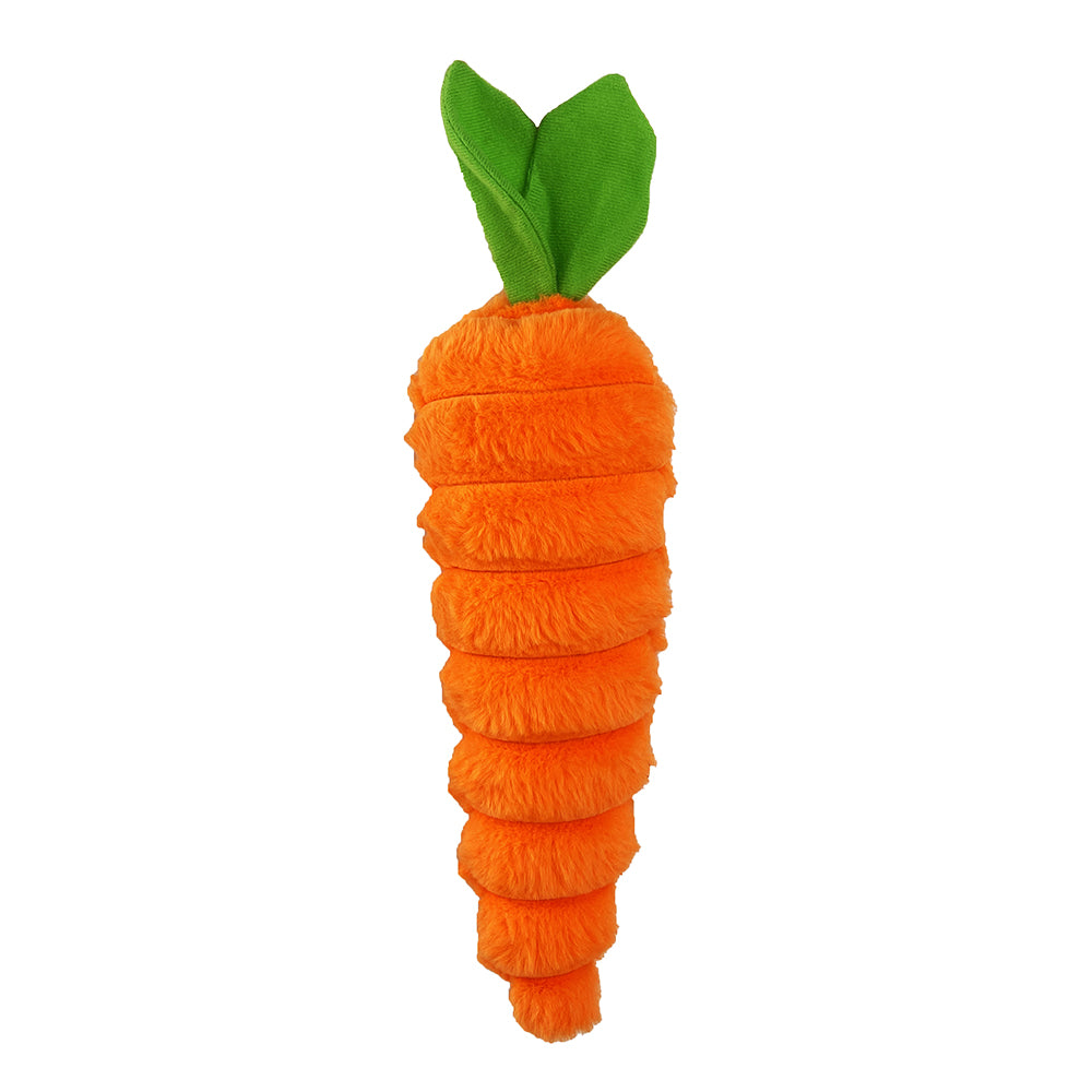 PetLou LUXE Fresh Food Carrot Plush Dog Toy Interactive Squeaker