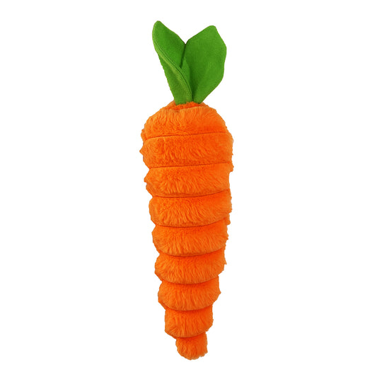 PetLou LUXE Fresh Food Carrot Plush Dog Toy Interactive Squeaker