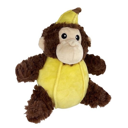 PetLou Banana Monkey Plush Dog Toy Interactive Play Grunter