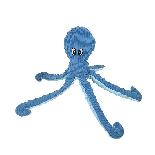 PetLou Dotty Friends 2.0 Twin Pack Baby Blue and Rose Octopi Corduroy Plush Dog Toys