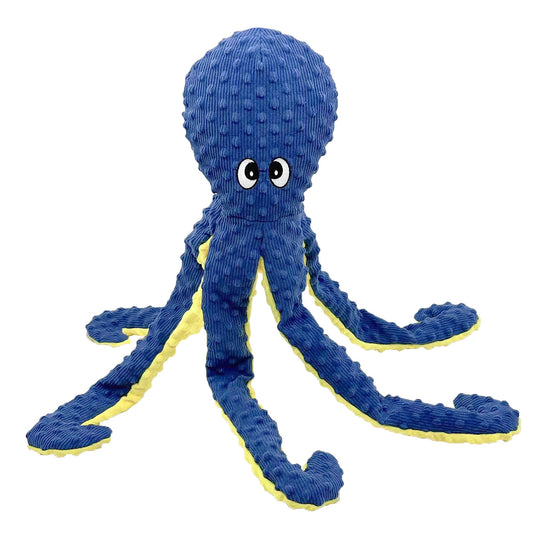 PetLou Dotty Friends Blue Octopus Plush Dog Toy