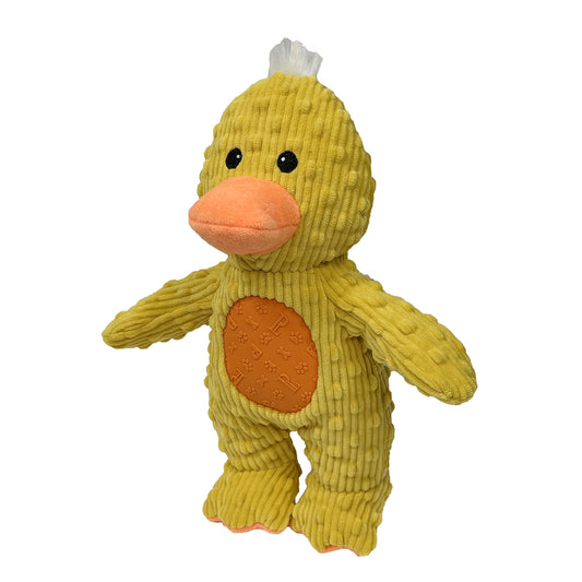 PetLou Dotty Friends Duck Corduroy Plush Dog Toy