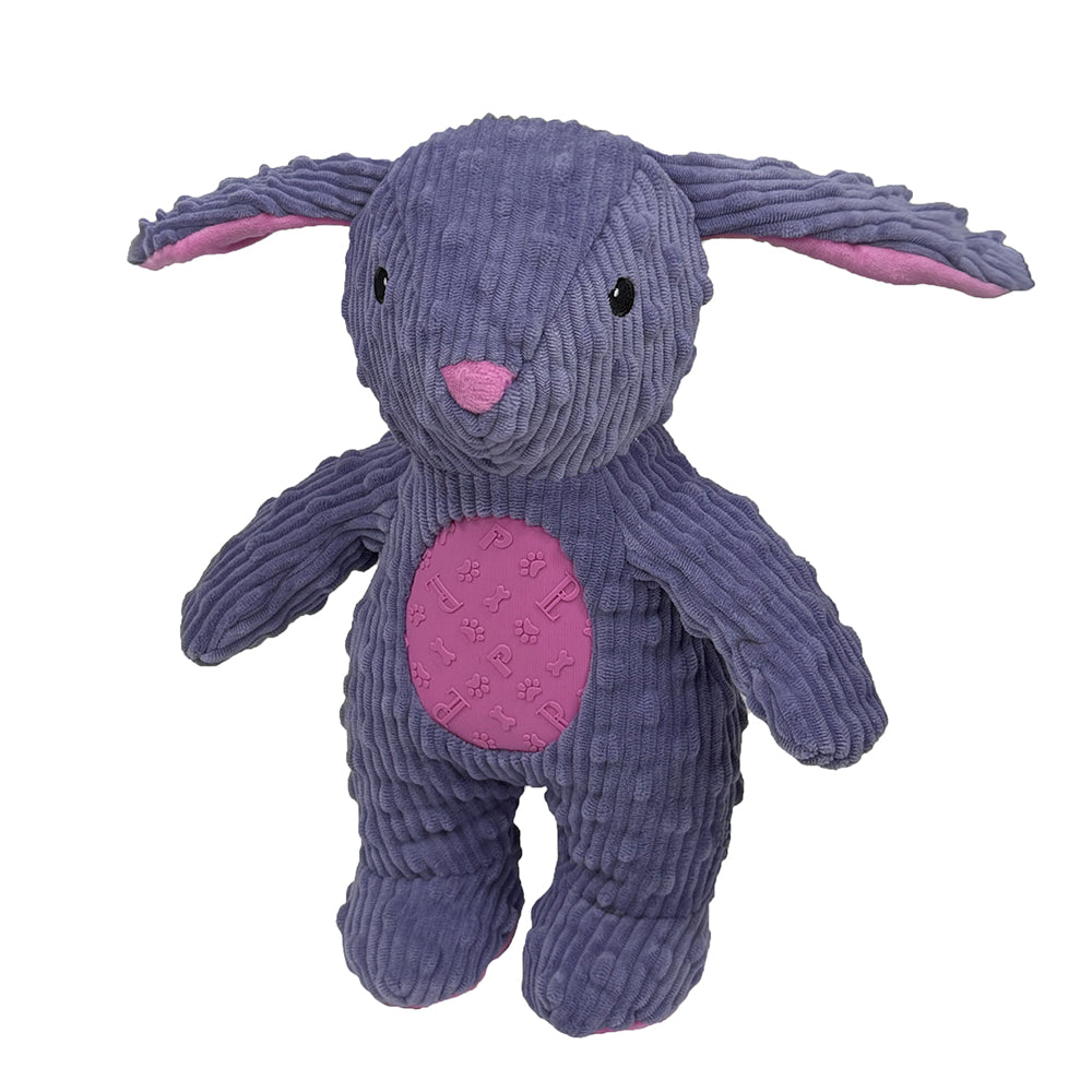 PetLou Dotty Friends Rabbit Corduroy Plush Dog Toy