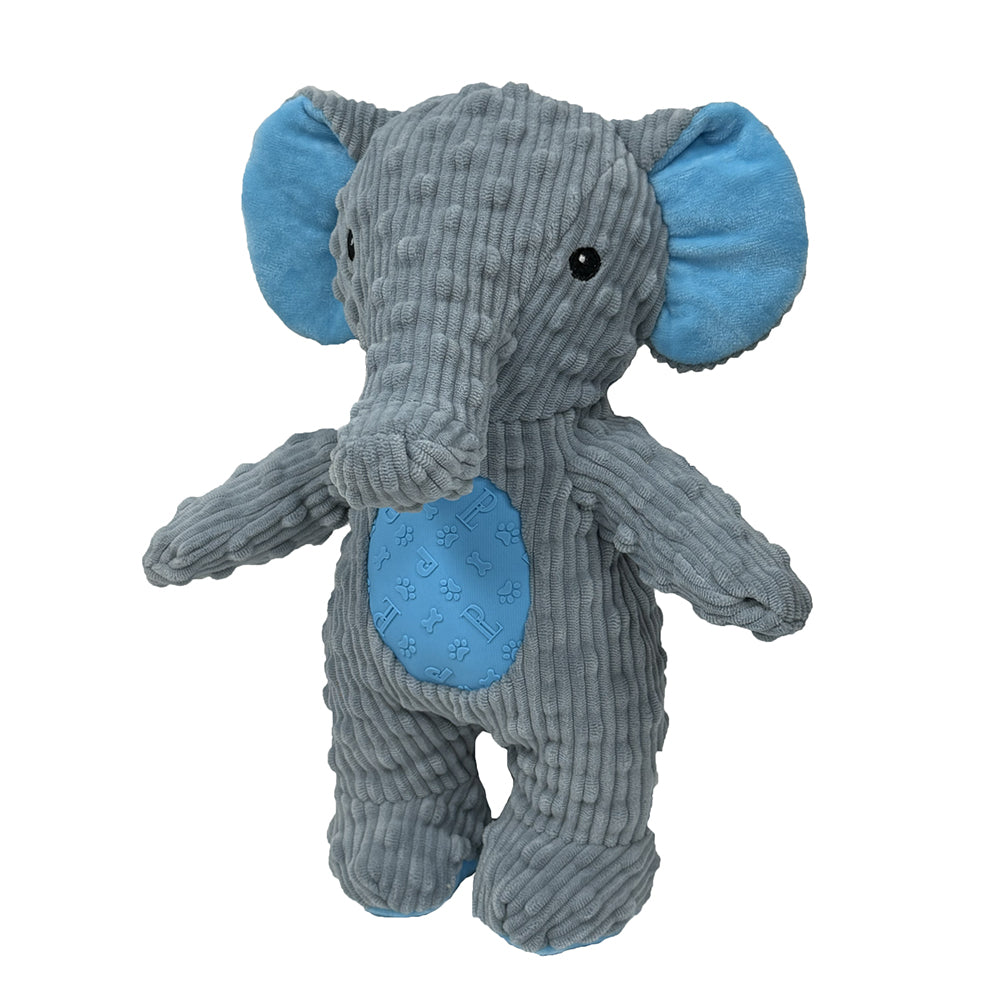 PetLou Dotty Friends Elephant Corduroy Plush Dog Toy