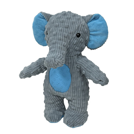 PetLou Dotty Friends Elephant Corduroy Plush Dog Toy