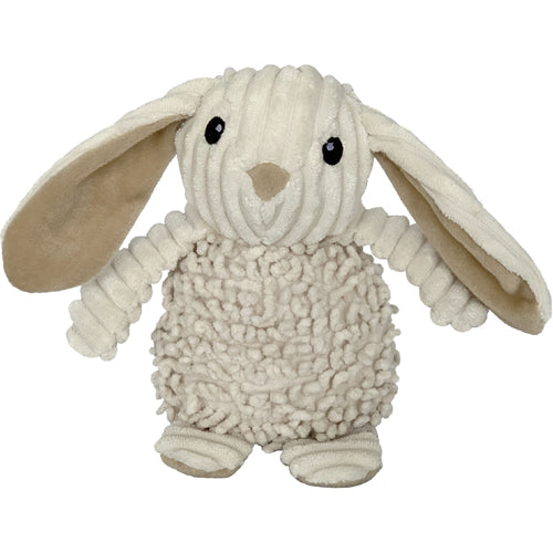 PetLou Natural Rabbit Plush Dog Toy with Squeaker and Crinkle