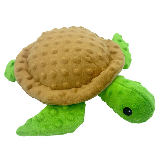 PetLou Dotty Friends Tortoise Plush Dog Toy with Tough Mesh