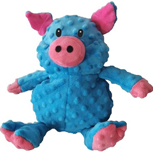 PetLou Dotty Friends Pig Plush Dog Toy with Mesh Lining