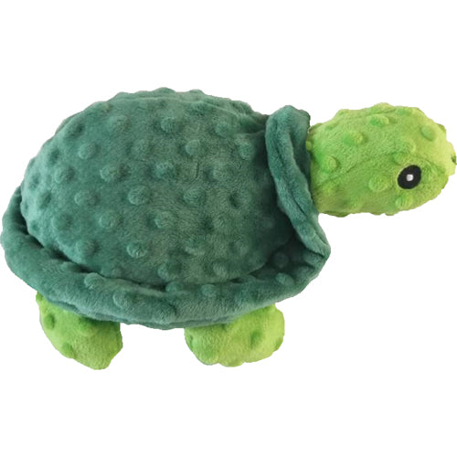 PetLou Dotty Friends Turtle Plush Dog Toy with Mesh Lining