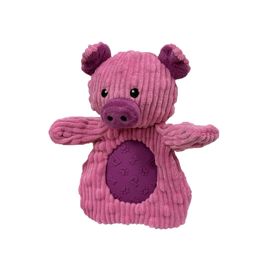 PetLou Pig Corduroy Dog Toy Rip Guard Durable Play