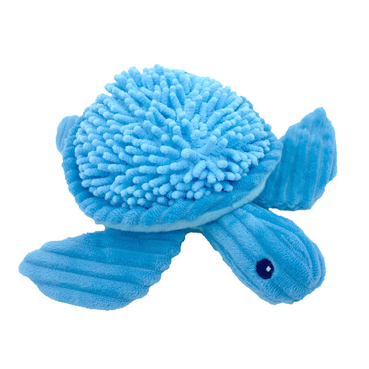 PetLou Blue Bay Turtle Micro Plush Dog Toy