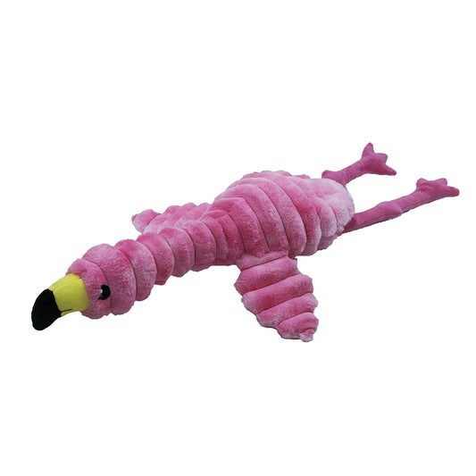 PetLou Splooting Flamingo Plush Dog Toy Durable Interactive Play