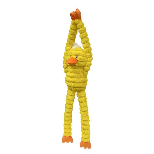 PetLou Farm Friends Duck Plush Dog Toy Long-Legged Tugging Play