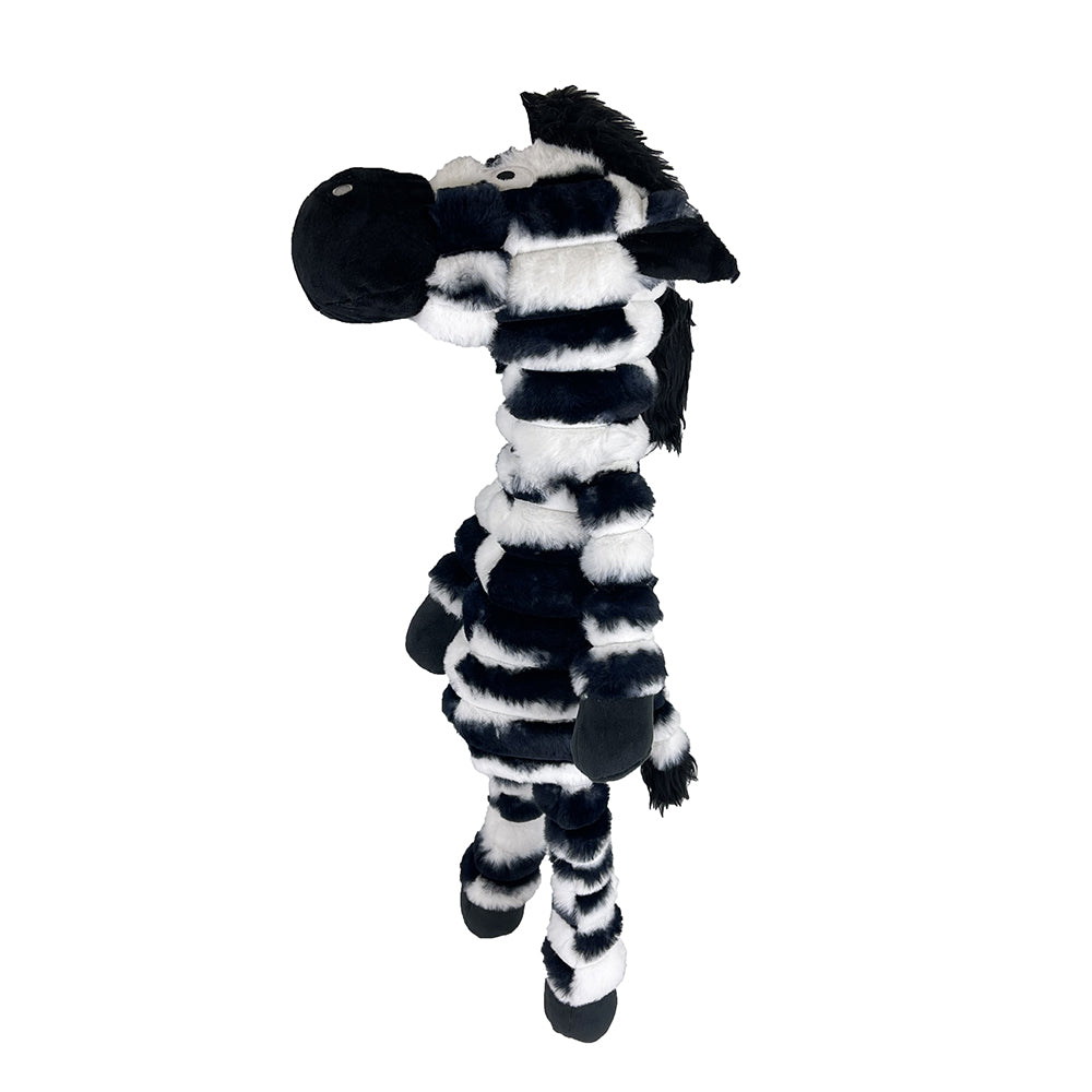 PetLou Zoo Friends Zebra Plush Dog Toy Durable Interactive Play