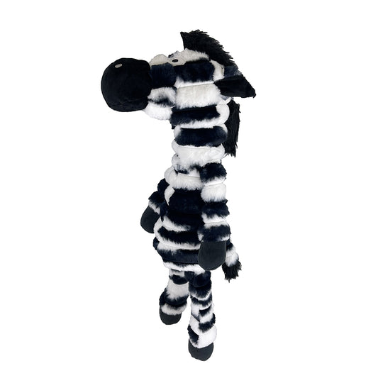 PetLou Zoo Friends Zebra Plush Dog Toy Durable Interactive Play