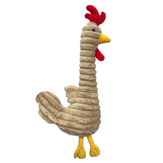 PetLou Farm Friends Rooster Plush Dog Toy Durable Interactive Play