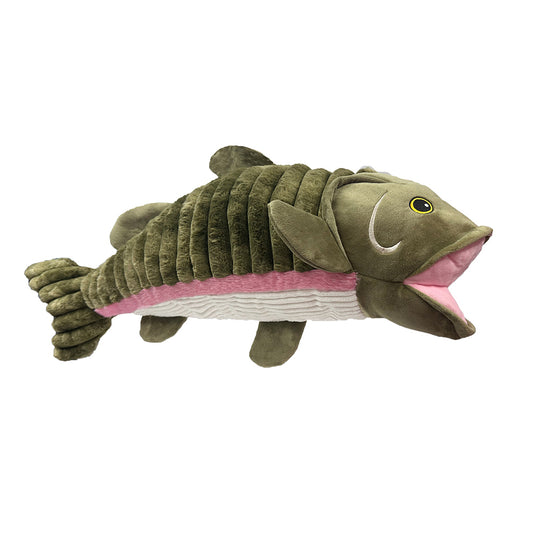 PetLou Farm Friends Salmon Plush Dog Toy Durable Interactive Play