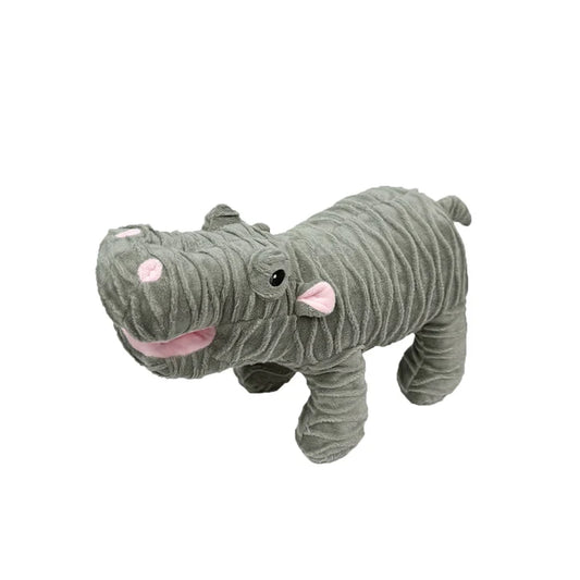PetLou Hippo Textured Plush Dog Toy Durable Sensory Play