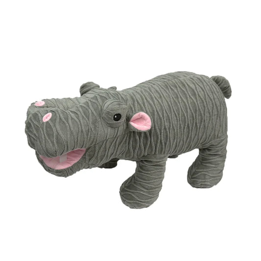 PetLou Hippo Textured Plush Dog Toy Durable Sensory Play