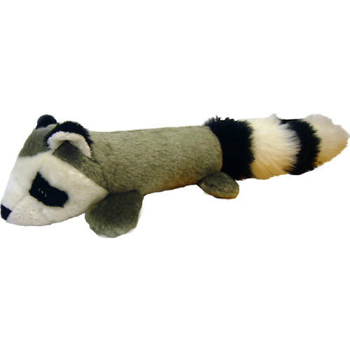 PetLou EZ Raccoon Stuffing-Free Plush Dog Toy with Puncture-Proof Squeaker