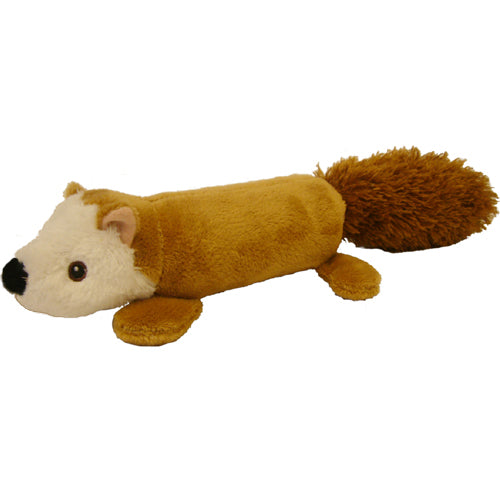 PetLou EZ Squirrel Stuffing-Free Plush Dog Toy with Puncture-Proof Squeaker