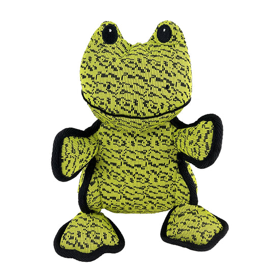 PetLou Farmhouse Frog Sneaker Fabric Plush Dog Toy