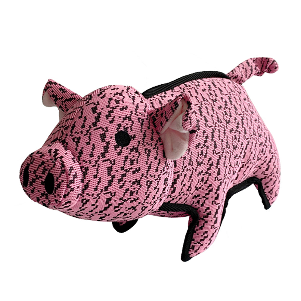 PetLou Farmhouse Pig Plush Dog Toy with Grunter