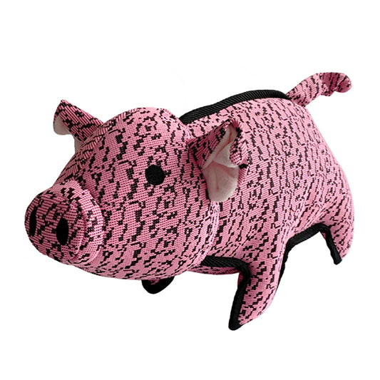 PetLou Farmhouse Pig Plush Dog Toy with Grunter
