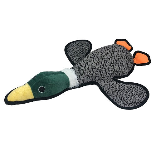 PetLou Farmhouse Mallard Duck Plush Dog Toy with Squeakers