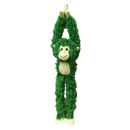 PetLou Hanging Green Monkey Plush Dog Toy with Velcro Hands