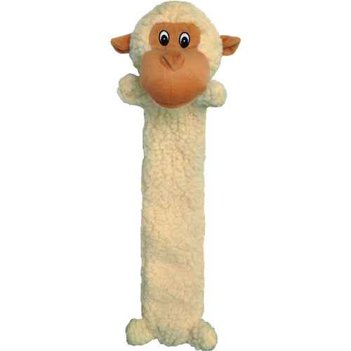 PetLou Flat Fleece Monkey Plush Dog Toy with Crinkle Paper