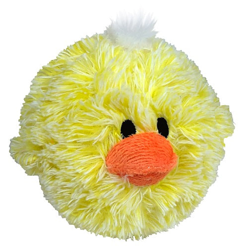 PetLou EZ Squeaky Chick Ball Plush Dog Toy with TPR Ball