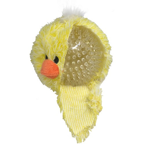 PetLou EZ Squeaky Chick Ball Plush Dog Toy with TPR Ball