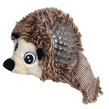 PetLou EZ Squeaky Hedgehog Ball Plush Dog Toy with TPR Ball