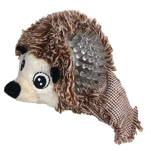 PetLou EZ Squeaky Hedgehog Ball Plush Dog Toy with TPR Ball